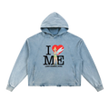 I Love Me Vintage Washed Frayed-Hem Hoodie